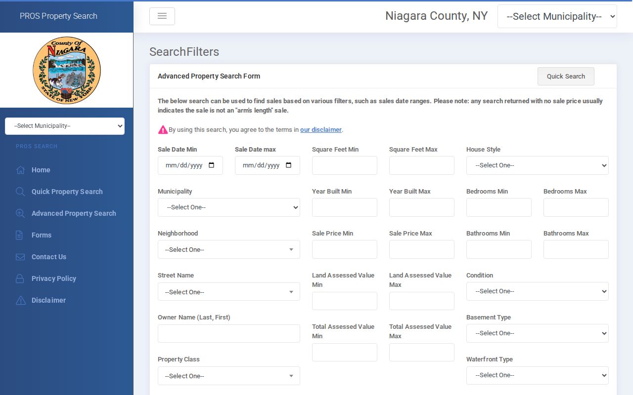 North Tonawanda street directory ProsGAR advanced property search